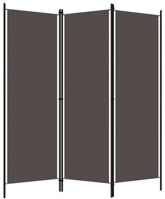 320717 vidaXL Paravan de cameră cu 3 panouri, antracit, 150 x 180 cm