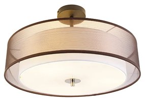 Plafoniera modernă maro și albă 50 cm 3 lumini - Drum Duo