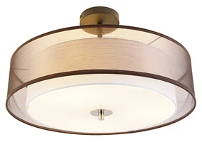 Plafoniera modernă maro și albă 50 cm 3 lumini - Drum Duo