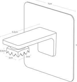 Săpunieră magnetică neagră autoadezivă din plastic Film Hook – YAMAZAKI