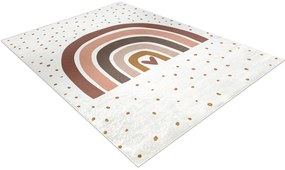 BAMBINO 46960 covor lavabil Curcubeu, puncte pentru copii anti-alunecare - alb / maro