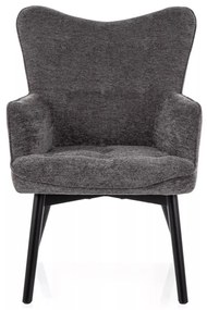 Fotoliu Carmen gri/negru mat Raven15