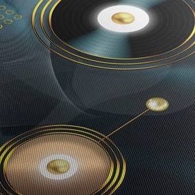 Tablou - Cercuri aurii (120x50 cm)