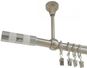Galerie simpla prindere tavan cilindru alb 19 mm inox (Alege marime: 400 cm)