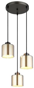 Lustra suspendata design modern FELICIA 3L negru/crom 16056-3HR GL