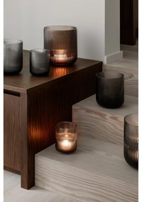 Suport lumânări din sticlă Blomus Ven, ø 14 cm, maro