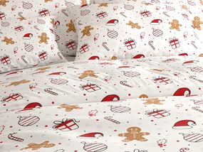 Lenjerie de pat din bumbac GINGER JOY albă Dimensiune lenjerie de pat: 70 x 90 cm | 140 x 200 cm