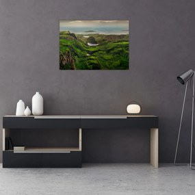 Tablou pe sticlă - Quiraing, Scoția (70x50 cm)