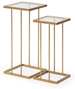 Set de 2 masute auxiliare design modern Lapon auriu