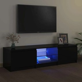 vidaXL Comodă TV cu lumini LED, negru, 140x40x36 cm