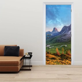 Fototapet pentru ușă - Curcubeu peste stânci (95x205cm)