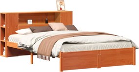 vidaXL Cadru de pat cu tablie de depozitare 2 pcs Maroniu cerat