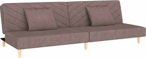 vidaXL Canapea extensibilă cu 2 locuri, 2 perne, gri taupe, textil
