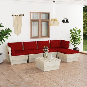 3063513 vidaXL Set mobilier grădină din paleți cu perne, 6 piese, lemn molid