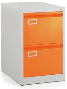 Dosar metalic A4 - 2 sertare, 45,5 x 62 x 71,5 cm, incuietoare cilindrica, portocaliu - ral 2004