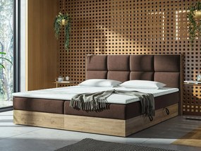 Pat matrimonial Boxspring 160 cm Bolondra (stejar craft auriu + soro 28). 1051077