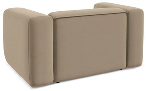 Fotoliu bej cu tapițerie din catifea Ekahi – Makamii