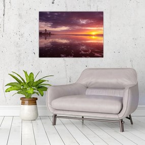Tablou -  Plajă la apus de soare (70x50 cm)