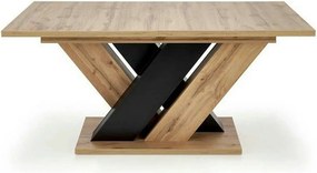 Masa extensibila BRANDON, stejar wotan/negru, PAL laminat, 160/200x90x