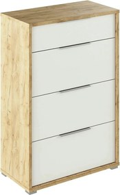 Comoda RIOMA TYP 22, stejar artisan/alb, DTD laminat, 75x38x112 cm