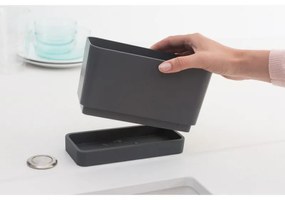 Organizator pentru chiuveta Brabantia SinkSide 1000209, Antiderapant, Silicon, Gri inchis
