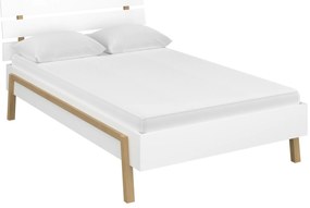 Pat matrimonial 120 cm Berry (alb) (fără saltea și somieră). 1052773