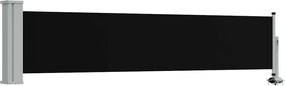 vidaXL Copertină laterală retractabilă de terasă, negru, 60 x 300 cm