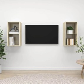 vidaXL Dulapuri TV suspendate 2 buc, stejar sonoma, lemn prelucrat