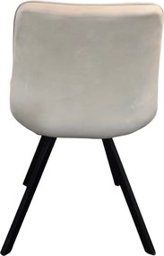 Scaun de sufragerie, ţesătură Velvet bej/negru, SAMIRA