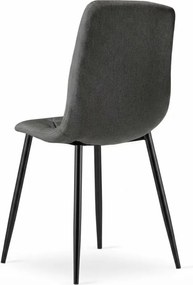 Scaun gri inchis LIBRA STONE GREY cu picioare negre