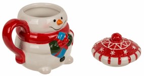 Cană cu capac Merry Snowman,  300 ml