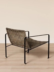 Fotoliu pentru exterior din rattan împletit cu structură metalică, „Marav”