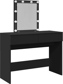 vidaXL Masă de toaletă cu LED, negru, 100x40x130 cm