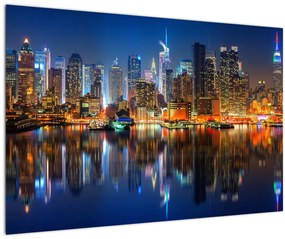 Tablou cu Manhattan noaptea (90x60 cm)
