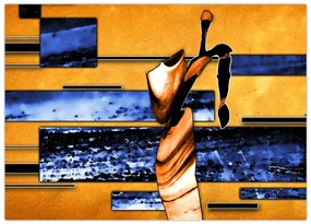 Tablou pe sticlă picturii abstracte (70x50 cm)