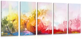 Tablou 5-piese natura abstractă