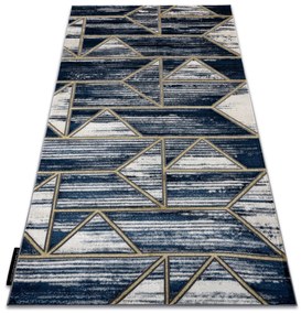 Covor DE LUXE modern 462 Geometric - structural albastru inchis / aur