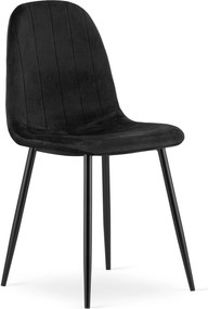 Scaun de masa PADVA VELVET cu picioare negre, negru