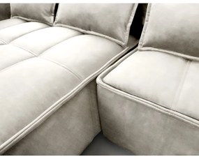 Colțar bej extensibil/cu spațiu de depozitare cu tapițerie din catifea (cu colț pe partea stângă/cu șezlong) Campo – ELTAP