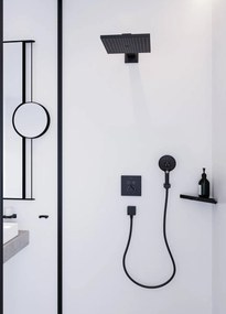 Baterie dus termostatata Hansgrohe Shower Select cu montaj incastrat si 2 iesiri, brushed black chrome - 15763340