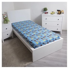 Cearceaf pentru copii albastru din bumbac cu elastic 90x200 cm Thomas the Tank Engine – Jerry Fabrics