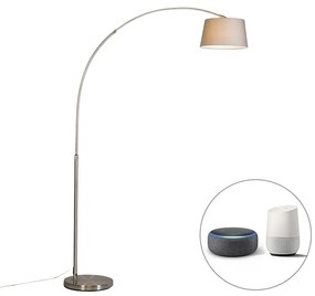 Lampă cu arc inteligentă cu abajur din oțel gri, inclusiv WiFi A60 - Arc Basic