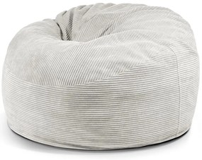 Fotoliu bean bag crem cu tapițerie din catifea reiată Om 110 – SLOWDOWN