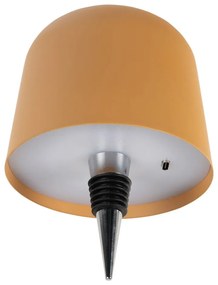 Veioză galben ocru LED sticlă cu abajur din metal (înălțime 13 cm) Cone Hat LED – Leitmotiv