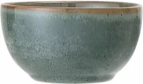 Bol din ceramică verde cu finisaj artizanal și margine maro, 11x6 cm, "Pixie"