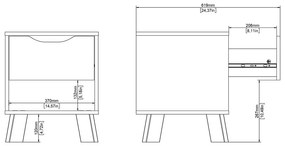 Noptieră albă-în culoare naturală Ikast – Tvilum