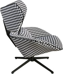 Fotoliu pivotant design LUX, Tesatura Alb-Negru, Armchair