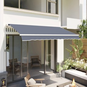 Outsunny 3,6 x 2,5 m Copertină Retractabilă cu Manivelă pentru Terasă, Grădină, Alb Crem | Aosom Romania