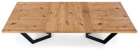 Masa extensibila Massive stejar deschis/negru L160-250 cm