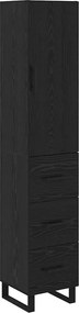 vidaXL Bufet cu sertar Stejar Negru 34,5 x 34 x 180 cm Lemn compozit